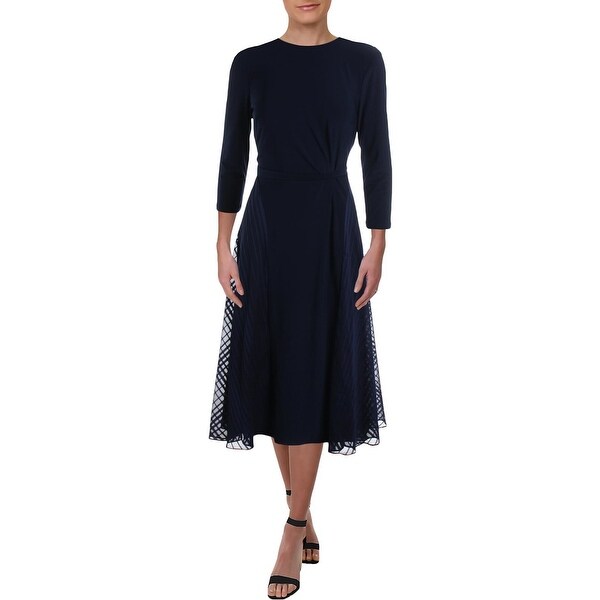navy midi evening dress