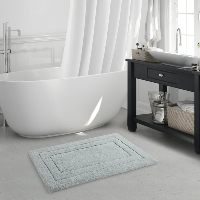 Charlotte Double Border Ringspun Cotton Bath Rug