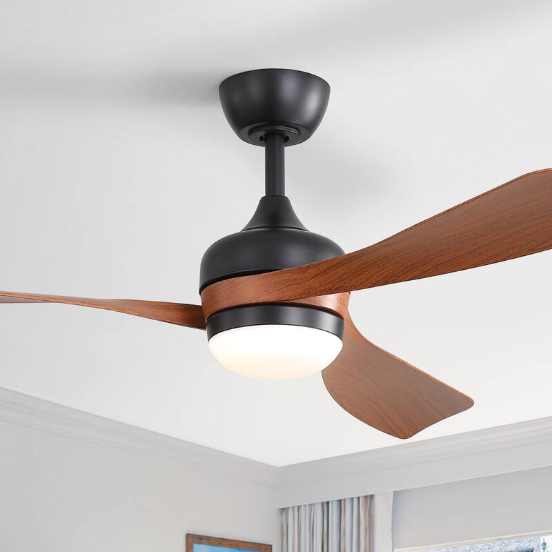 Sofucor 52 Inch Ceiling Fan With Light and Remote Brushed Nickel Low Profile Ceiling Fan 6 Wind Speed - 52in