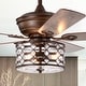 preview thumbnail 1 of 11, Dillon 52 Inch Imitation Wood Finish Clear Glass Ceiling Fan with Remote