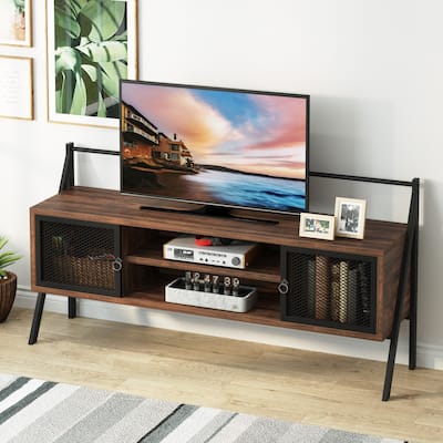 TV Stand for TVs up to 65", Modern Entertainment Center with Shelves, Cabinet