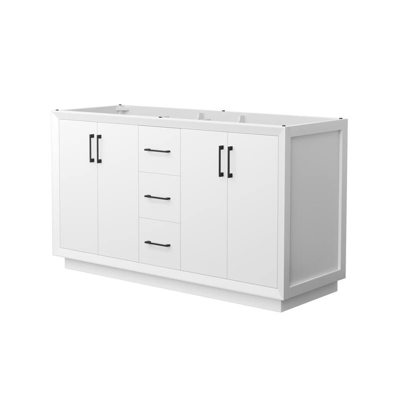 Wyndham Collection WCF414160D-CXSXX-MXX Strada 59" Double Free - White / Matte Black Hardware