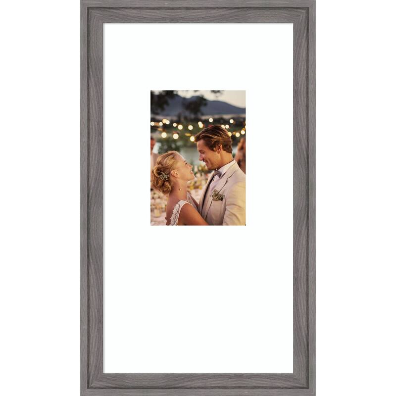 Florence Gold Framed Picture Frame, Photo Frame - 10x18 Matted White 5x7 - Florence Grey