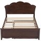 preview thumbnail 9 of 24, Full Platform Bed with Headboard & Twin Trundle - Pine Wood Frame, Cappuccino