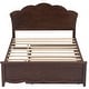 preview thumbnail 9 of 24, Full Size Solid pine Wood Platform Kids Bed Frame with Headboard & Twin Trundle - Sturdy Pine Frame, Easy Assembly, Cappuccino