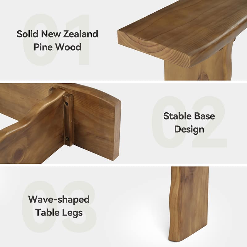 63'' Solid Wood Console Table,Sofa Table for Entryway Living Room