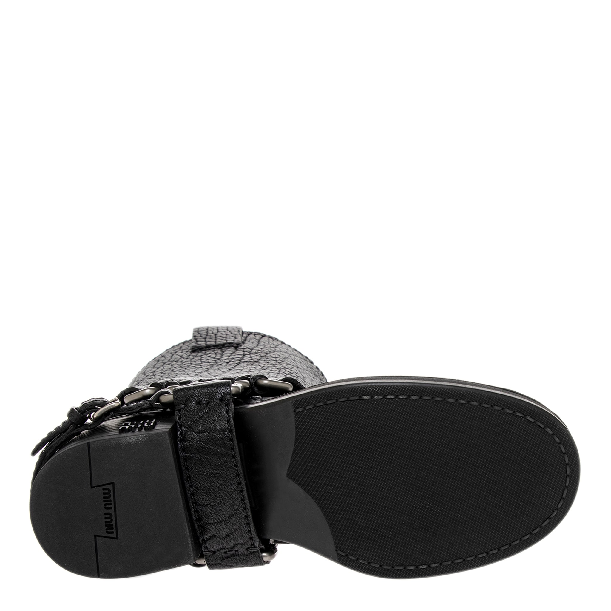 Miu Miu Leather Biker Boots - Overstock - 43005299