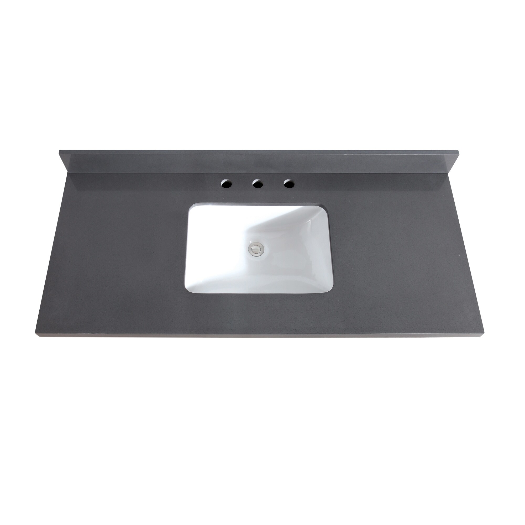 Shop Avanity Vut49 R 49 Quartz Vanity Top With Backsplash And Undermount Overstock 29898905 Gray