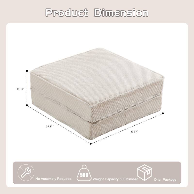 Compression Mahjong Sofa,Convertible Floor Sofa Bed,DIY Boneless Modular Sectional Sofa,No Assembly Required