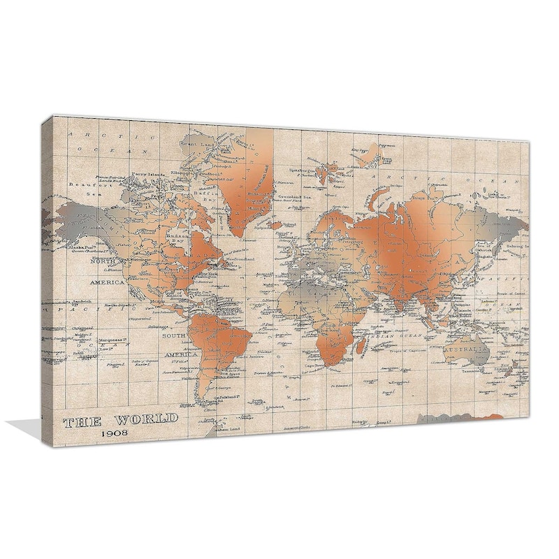 "World Map" Print on Canvas