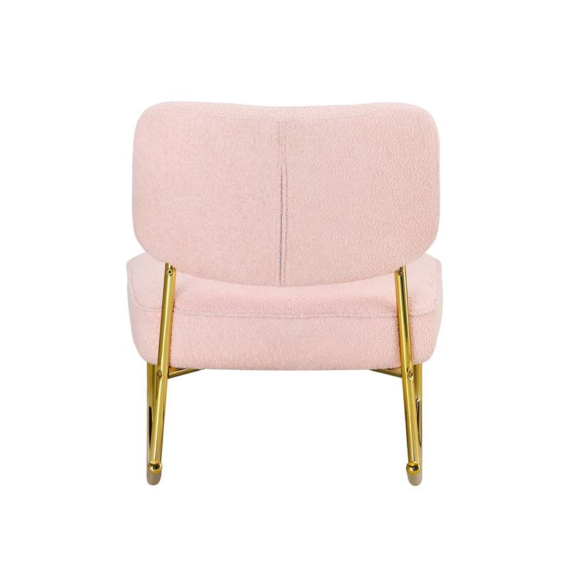 PU/Teddy suede material cushioned rocking chair with metal legs