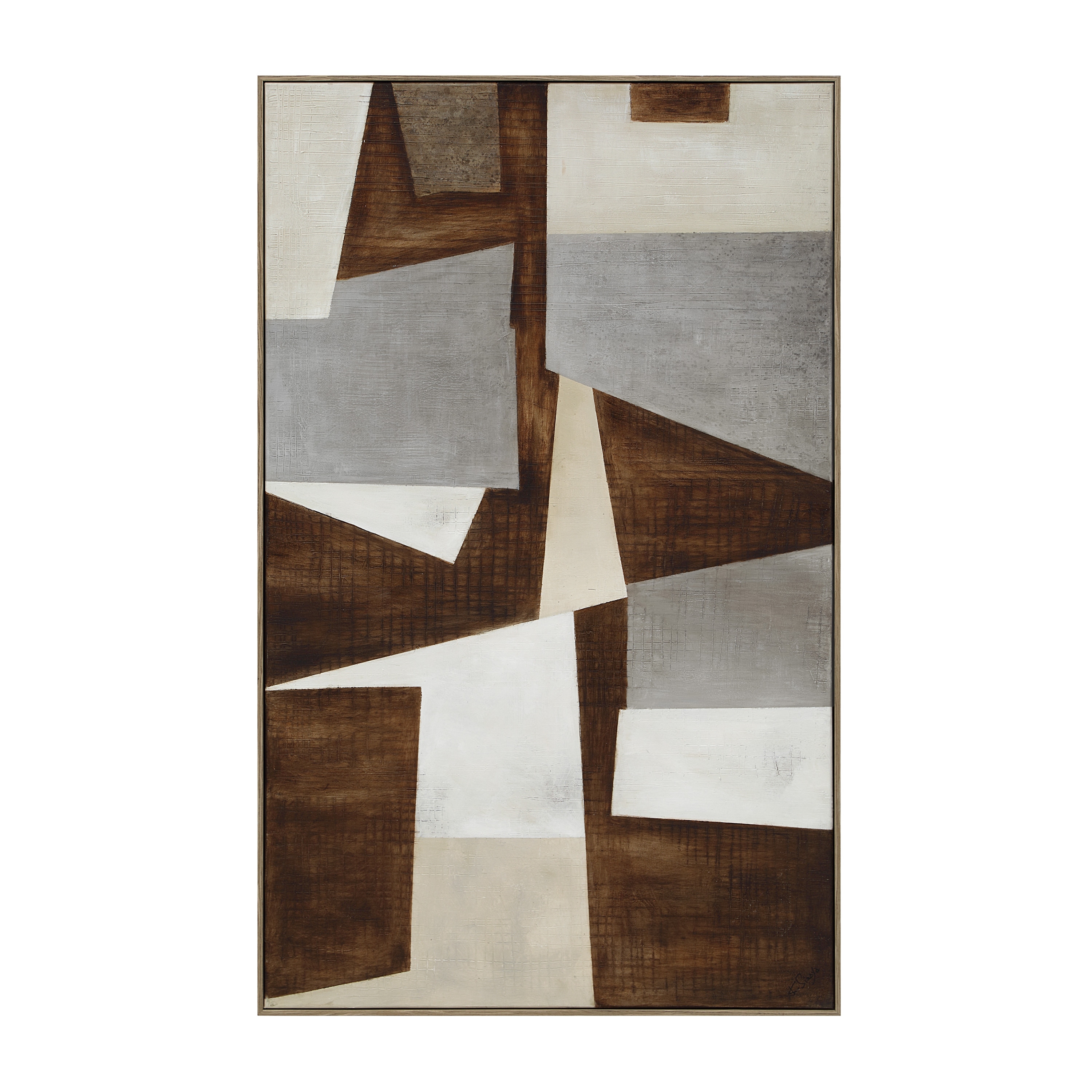 Renwil Cannella 40" Wide Canvas Art with Wood Frame, Medium Walnut - Brown