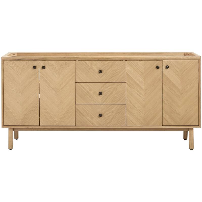 Avanity ADELE-V72 Adele 72" Double Free Standing Vanity Cabinet Only - Natural Oak - Oak Finish