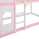 preview thumbnail 14 of 14, Fun Design Twin over Twin Pink Castle Shape Bunk Beds, Kids Bunk Beds