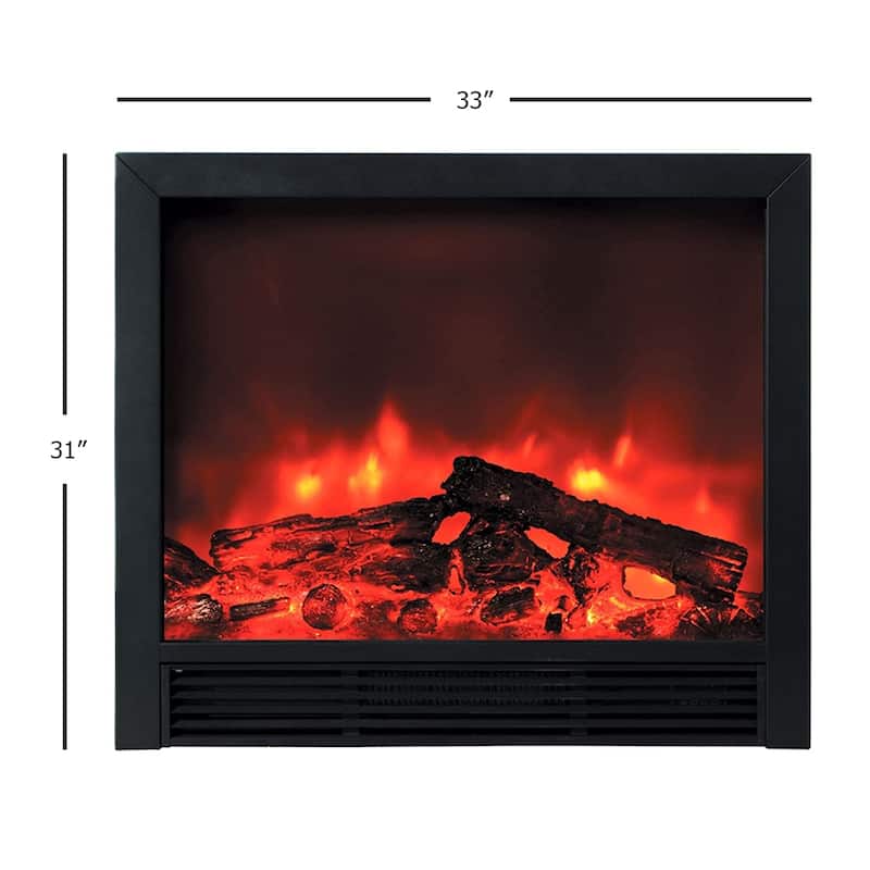 Blaze Electric Fireplace Insert With 2-speed Heater and Remote