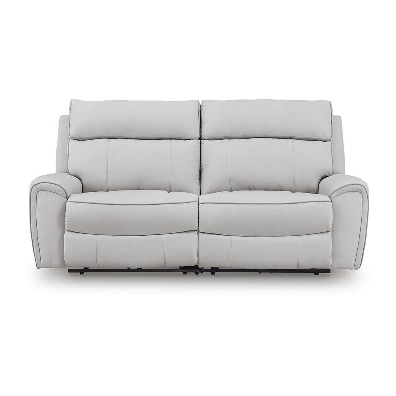 Signature Design by Ashley Grafton Pike Gray 2-Piece Reclining Loveseat - 84" W x 41" D x 43" H