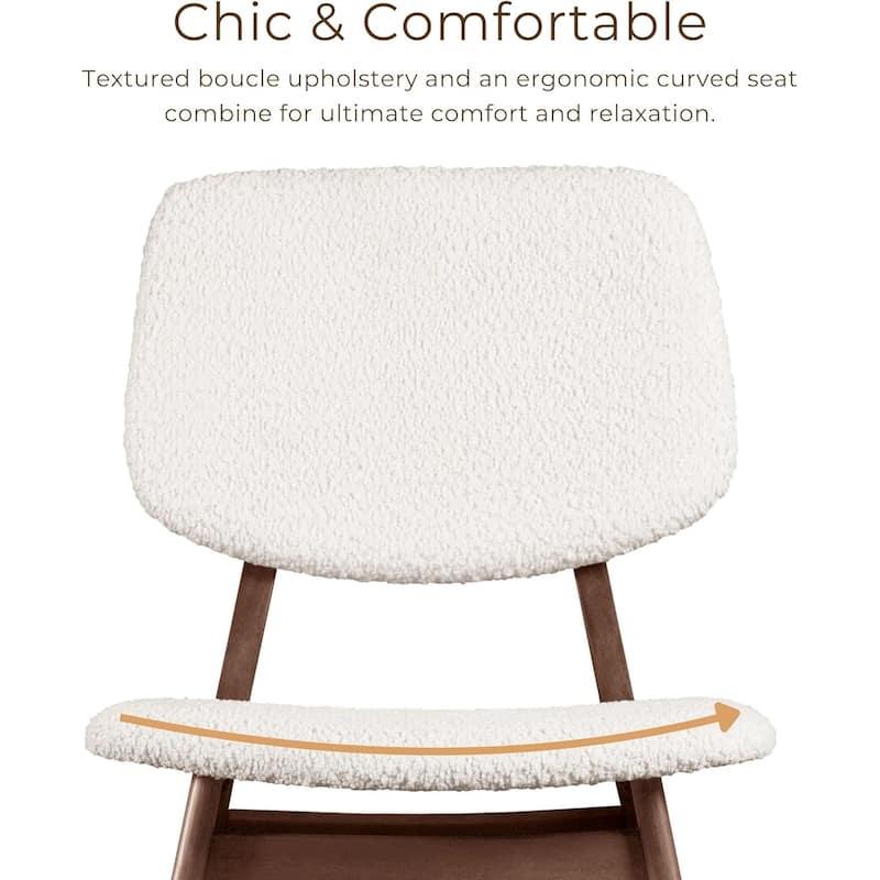 Modern Upholstered Walnut Finish Sleek Side Chairs