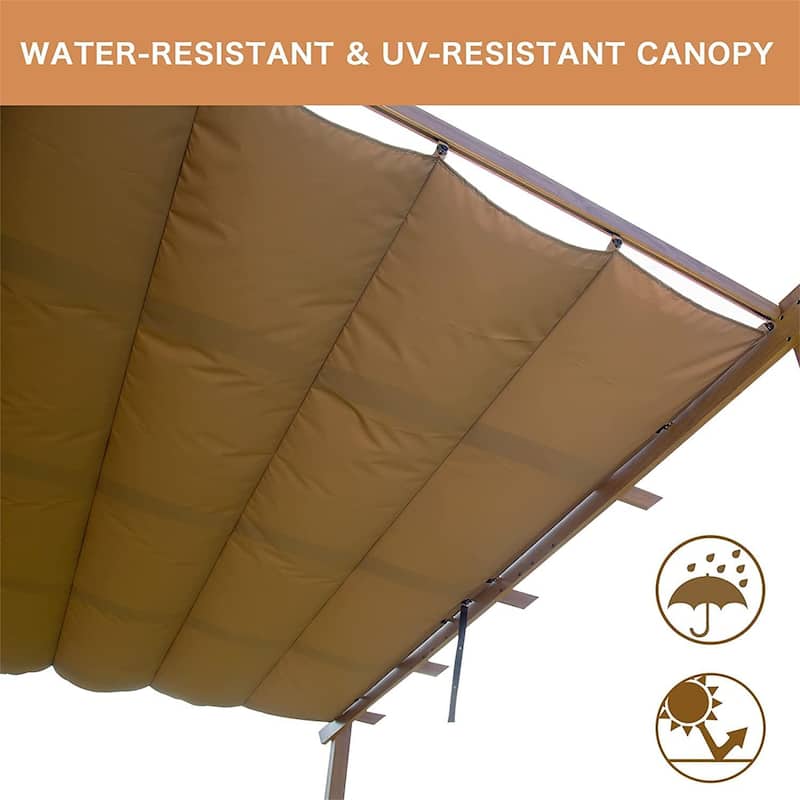 Outdoor Retractable Aluminum Pergola with Weather-Resistant Canopy Gazebo