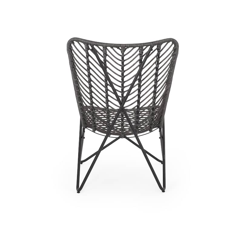 Galtin Outdoor Wicker and Iron Accent Chairs (Set of 2) by Christopher Knight Home