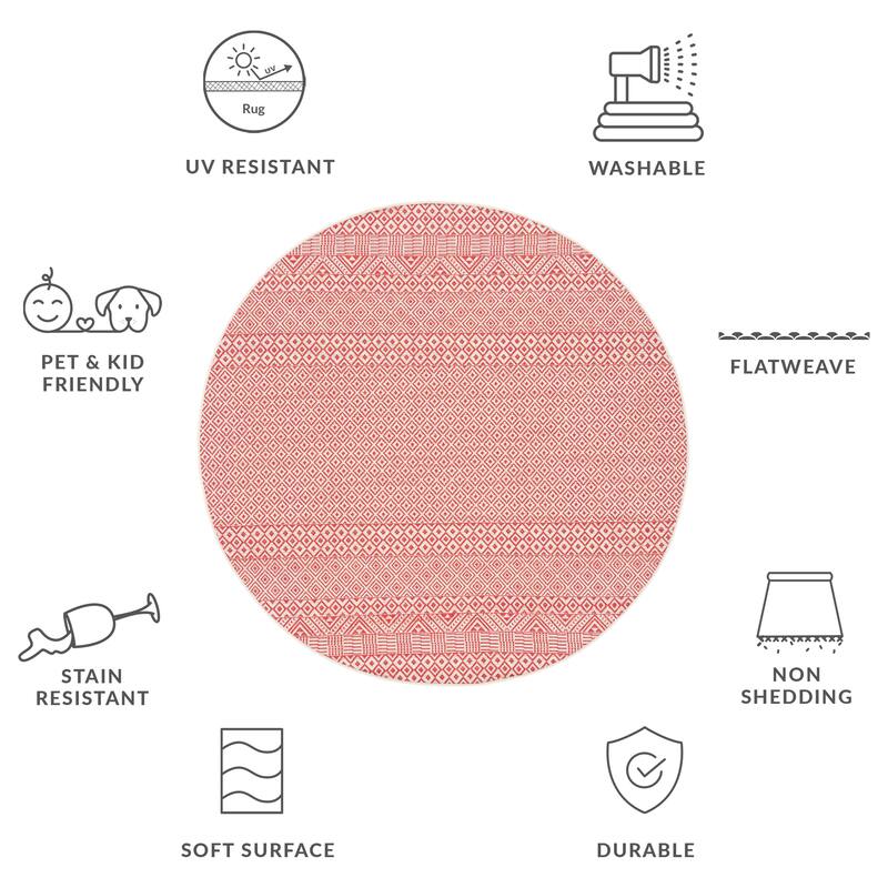 SAFAVIEH Courtyard Shikibu Indoor/ Outdoor Waterproof Patio Backyard Rug
