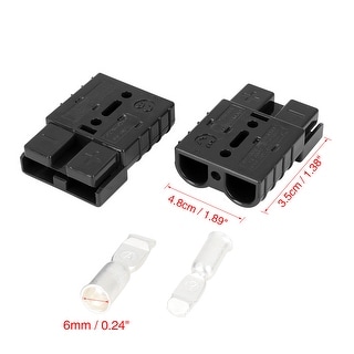 50A Black Quick Battery Connector Power Adapter Set with Terminals for Trailer