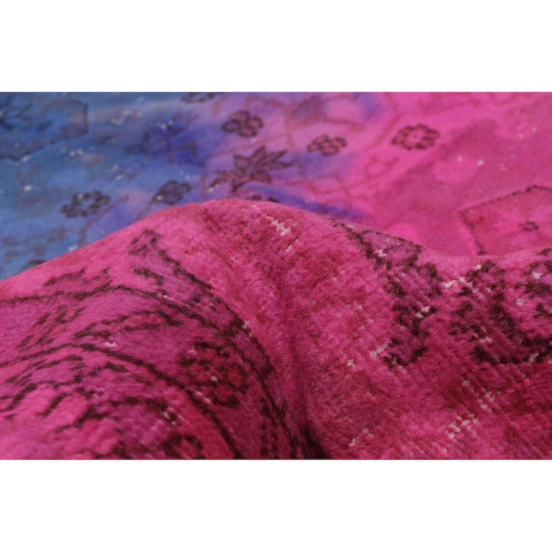 ECARPETGALLERY Hand-knotted Color Transition Pink Wool Rug - 4'4 x 7'5