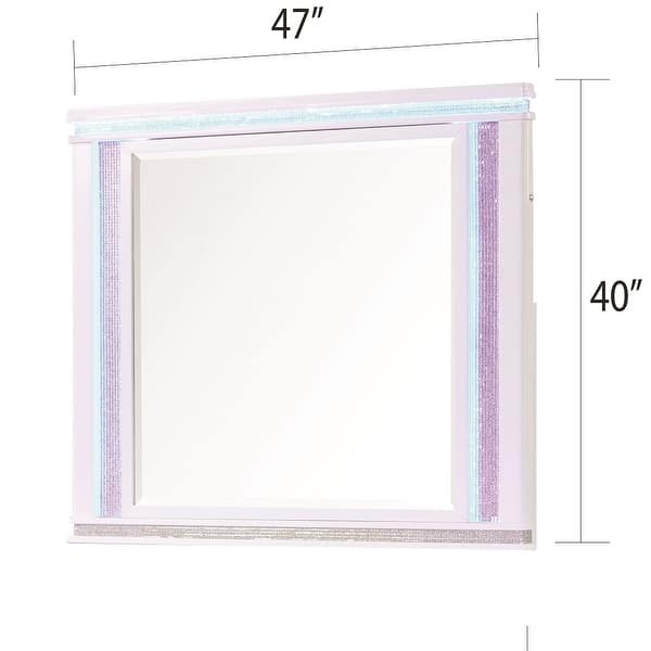 dimension image slide 2 of 6, Opium Modern Style 4PC/5PC Bedroom Set with Crystal Accents and Ambient LED Glow