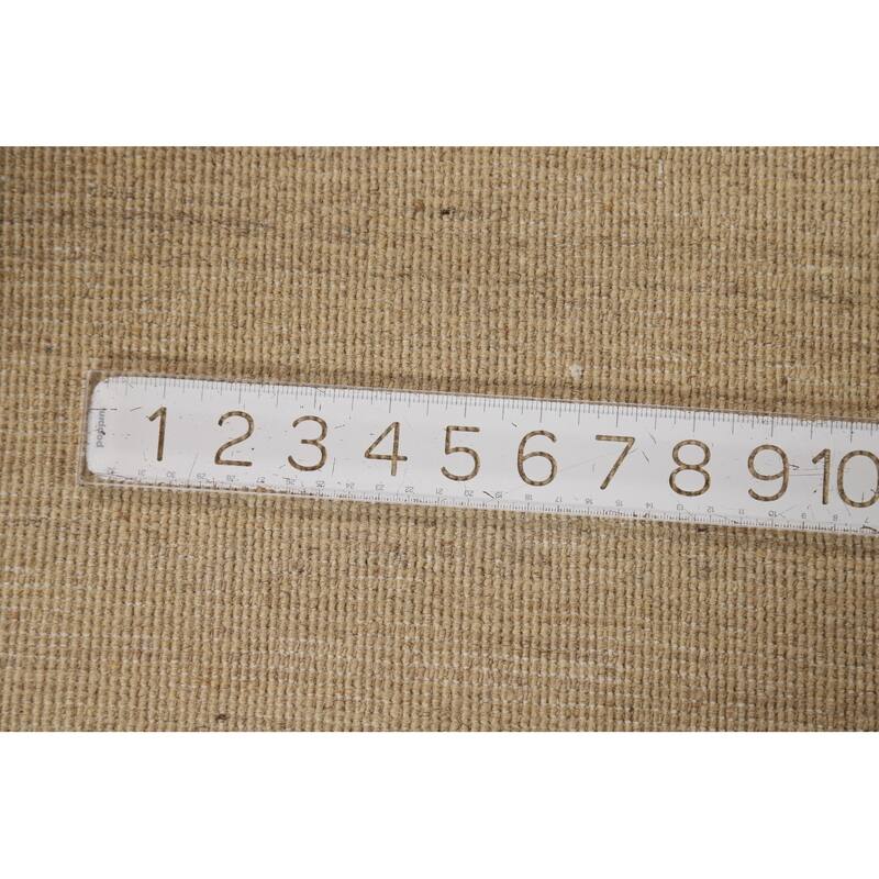 Solid Gabbeh Modern Rug Handmade Beige Wool Carpet - 3'10"x 5'9"
