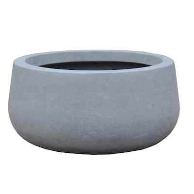 Durx-litecrete Lightweight Concrete Modern Low Bowl Cement Planter-Small - 11.8'x11.8'x5.9'