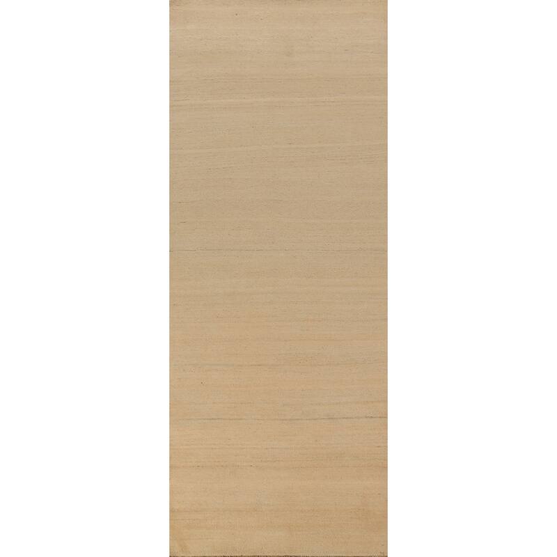 Modern Gabbeh Runner Rug Hand-Knotted Tribal Wool Carpet - 2'9" x 9'6"