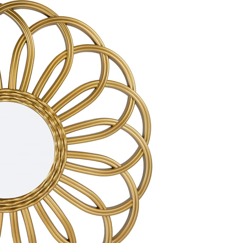 30" Round Sunflower Wall Mirror