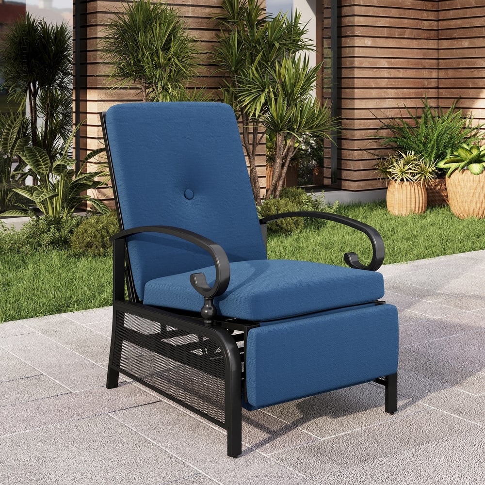 MAISON ARTS Adjustable Recliner Lounge Chair & Bistro Table Set - Perfect for Outdoor, Patio, Garden, and Porch