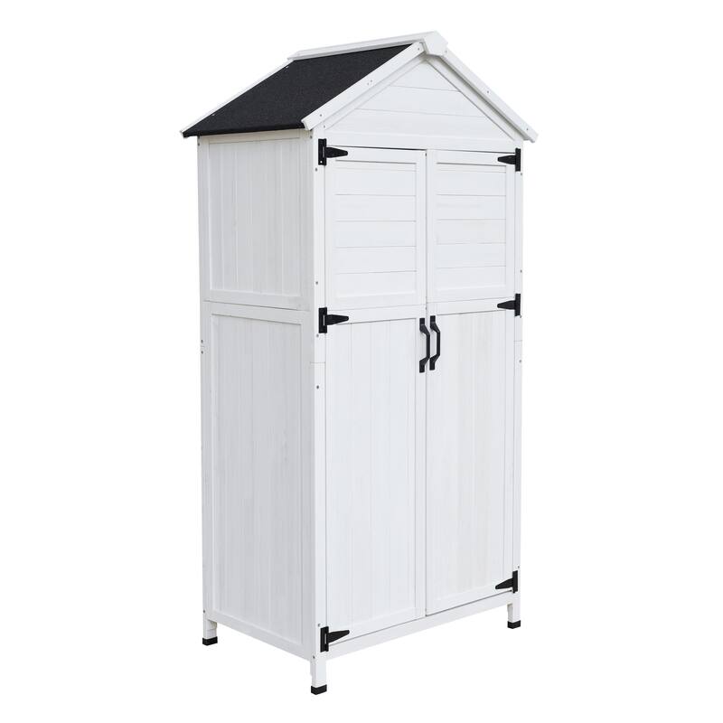 Christopher Knight Home-Amile Fir Wood Outdoor Storage Shed with Double Doors