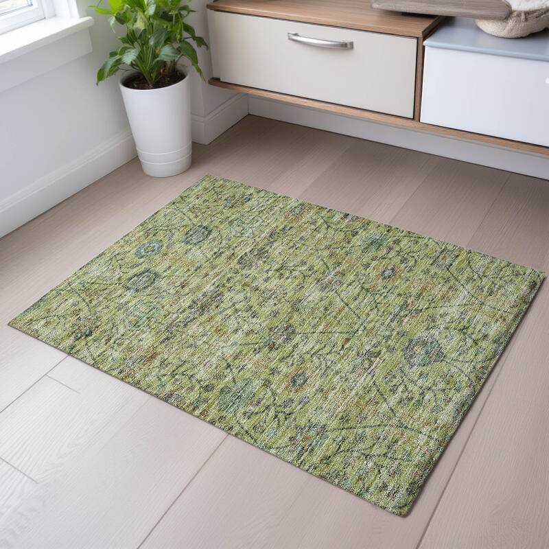 Premium Washable Super Soft Classic Traditional Mayfield Rug - Mint - 1'8" x 2'6"