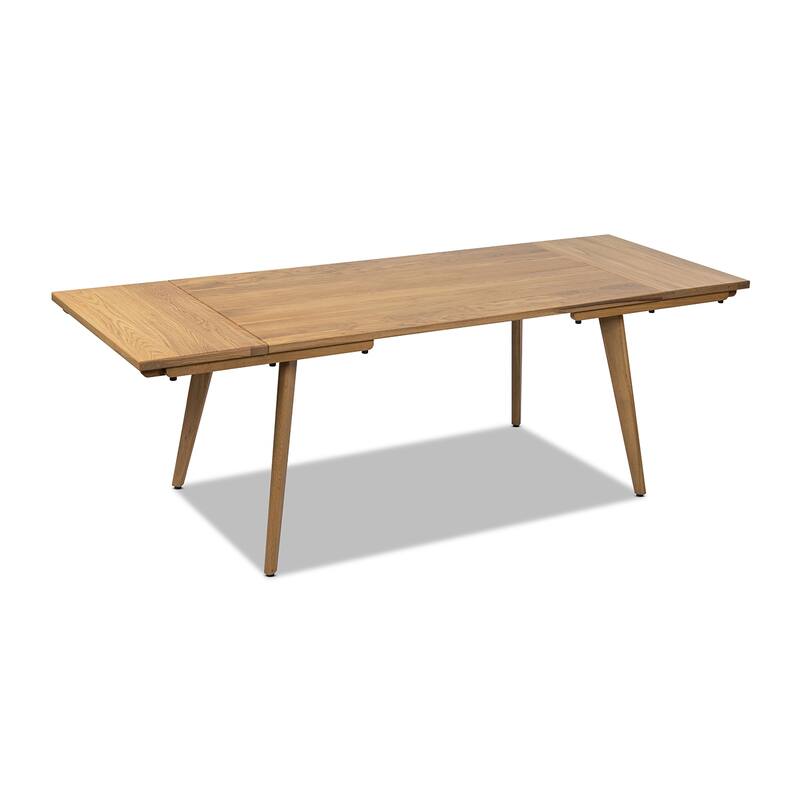 Jennifer Taylor Home Capri Solid Red Oak Wood Extendable Leaf Dining Table
