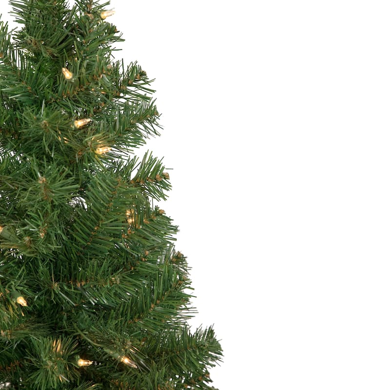 Pre-Lit Medium Oakridge Noble Fir Artificial Christmas Tree - 3' - Clear Lights - 3 Foot