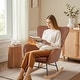 preview thumbnail 4 of 24, VECELO Rocking Chair, Modern Upholstered Teddy Fabric Nursery Glider with Padded Seat, High Backrest, Armchair and Pocket
