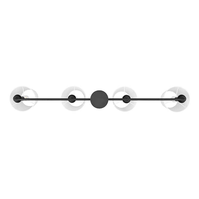Prominence Home Billet 4-Light Linear Chandelier with Fabric Shades
