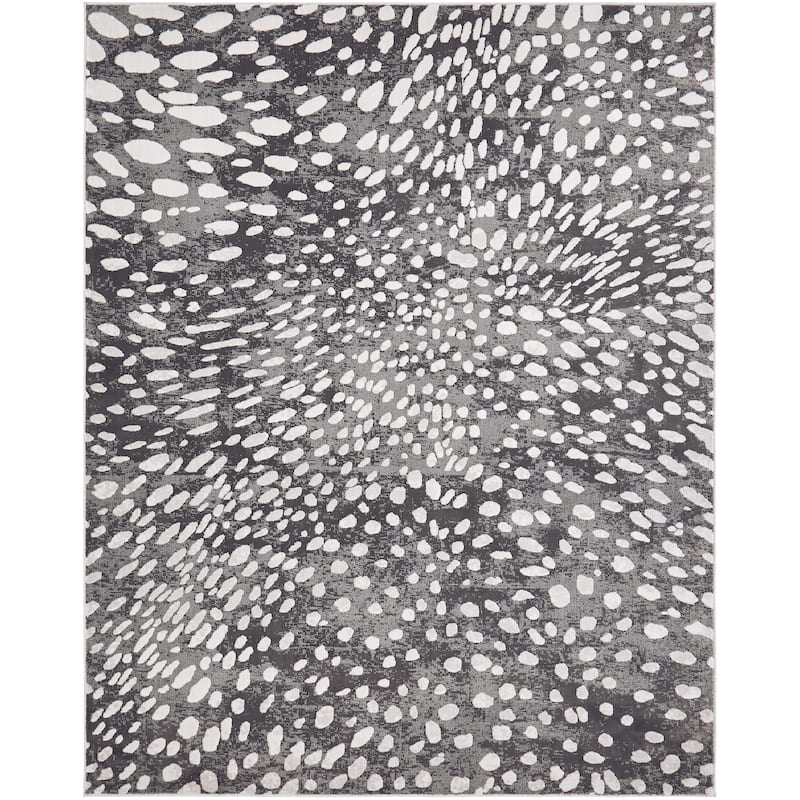 N Natori Serengeti Charcoal Spotted Area Rug