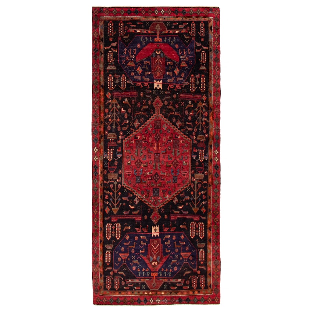 ECARPETGALLERY Hand-knotted Konya Anatolian Black, Red Wool Rug - 4'5 x 10'3