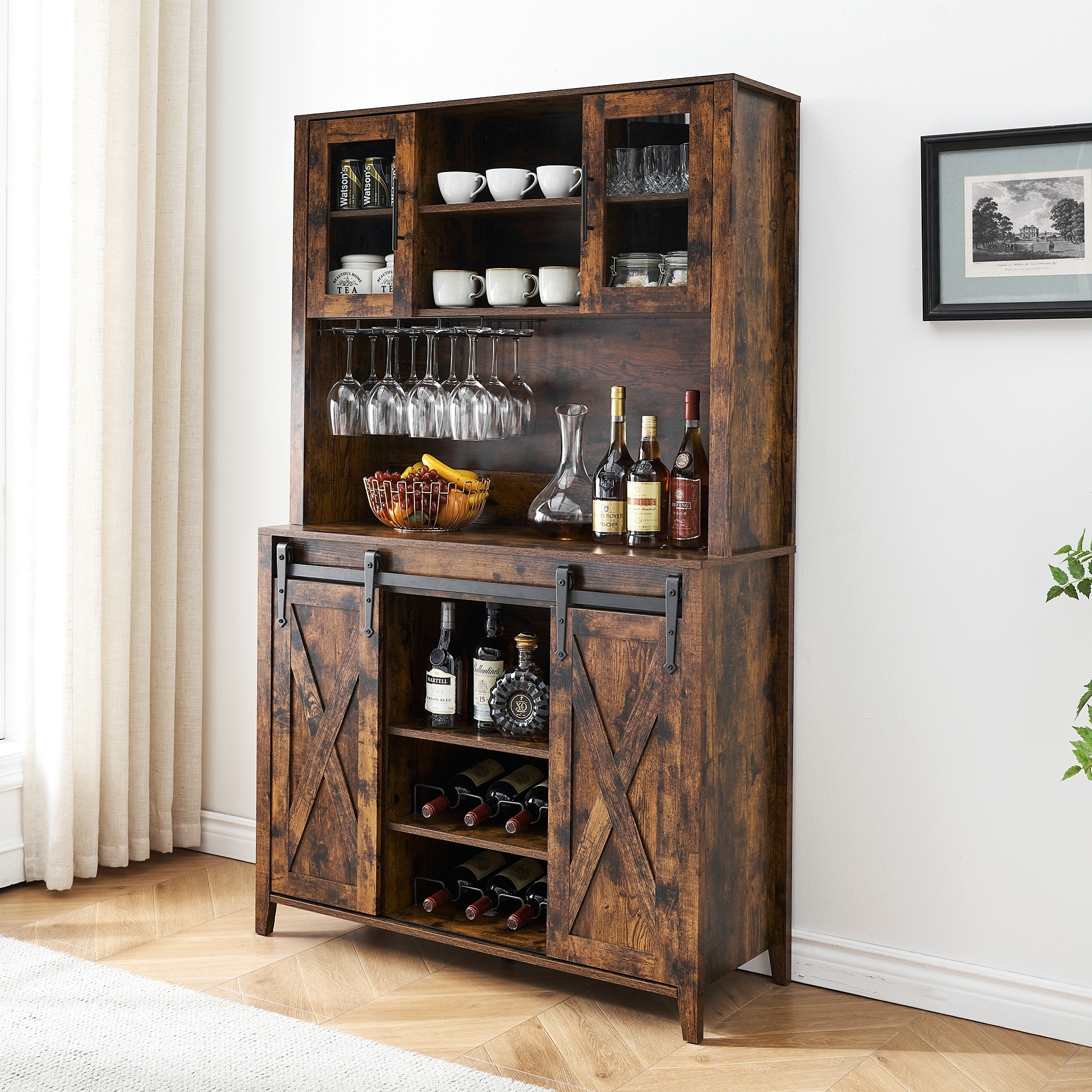 Farmhouse Bar Cabinet with Sliding Barn Door On Sale Bed Bath Beyond 39995980