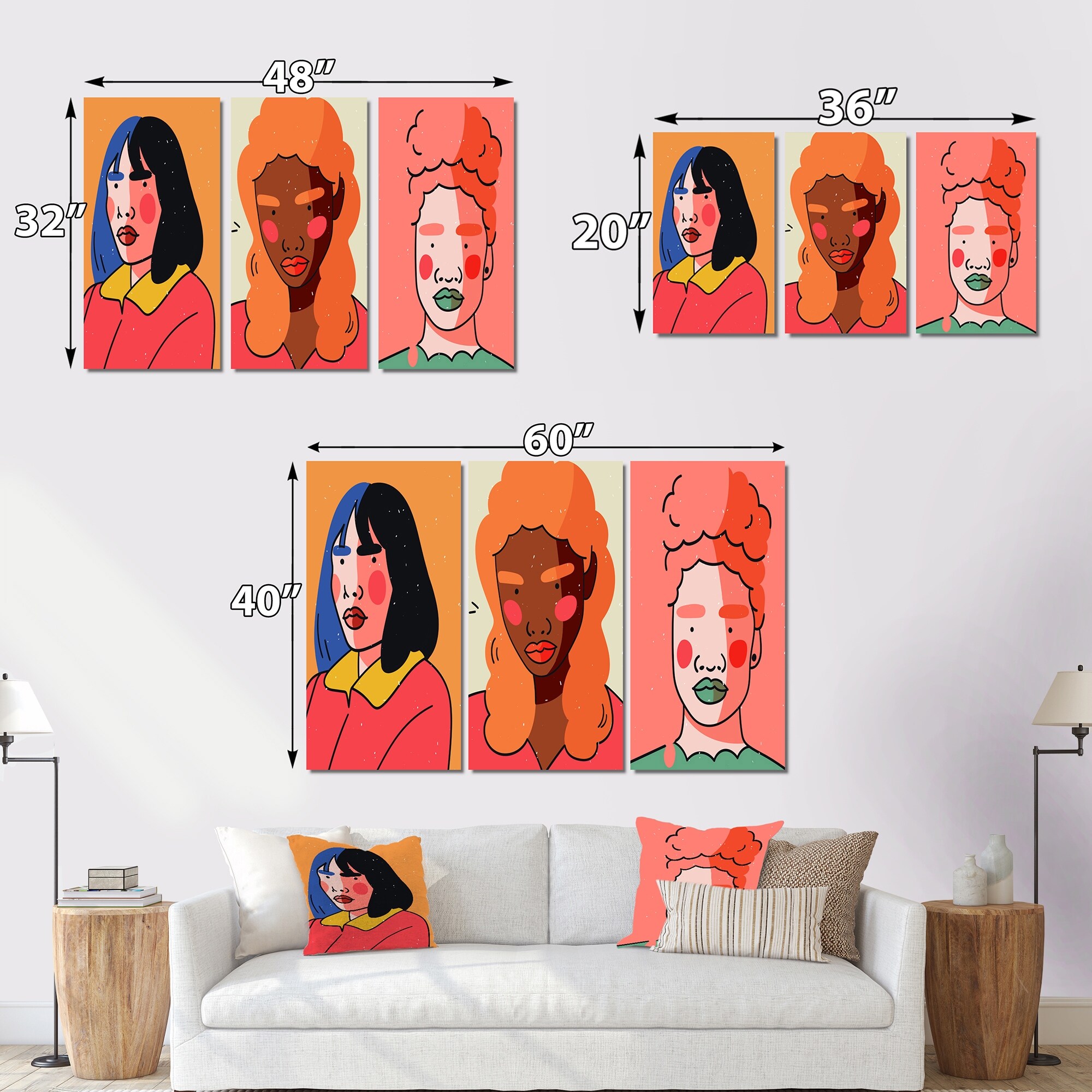 Abstract Minimal Portraits of Young Women I - Modern & Contemporary Art Print by Designart-image