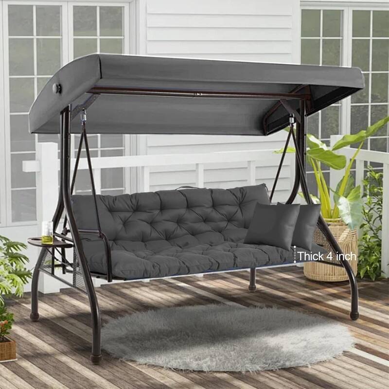 Swing Replacement Cushion, Outdoor Bench Cushions with Backrest Thicken 4", Patio Furniture Garden Porch Loveseat Glider Pad