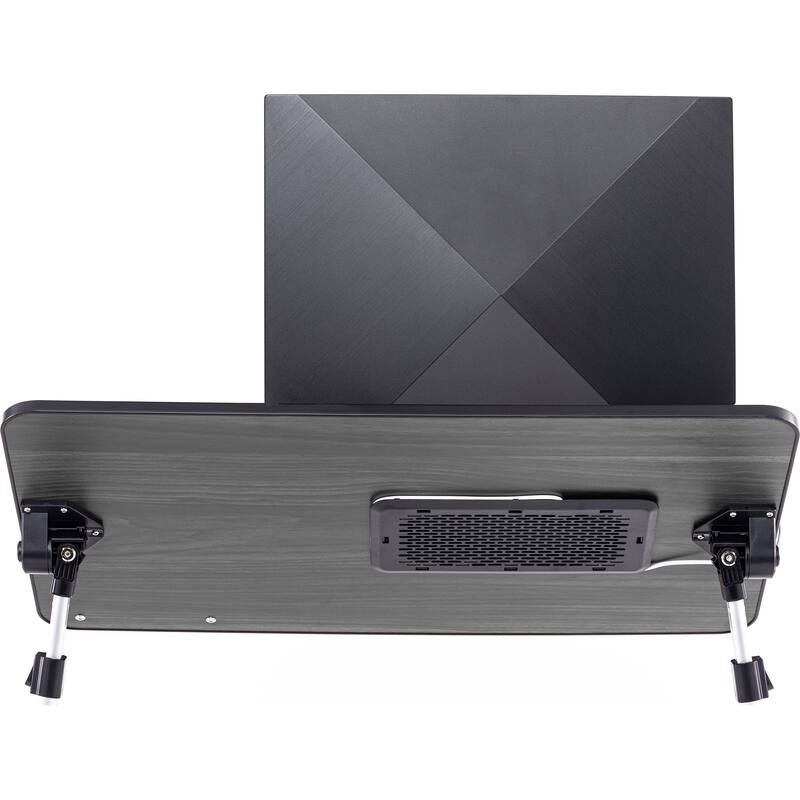 Husband Pillow - Lap Desk Large Wood Top - Fits Up to 17" Laptop - with Dual Cushion, Multifunctional Slot for Tablet