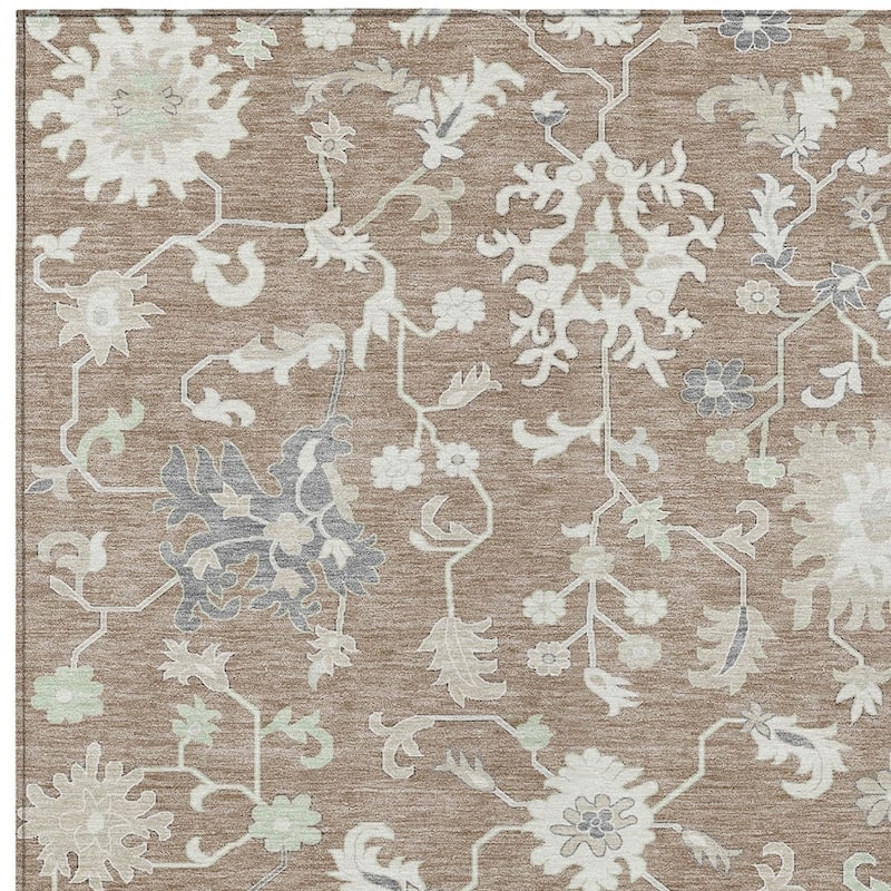 HomeRoots Floral Transitional Rectangle Outdoor Rug