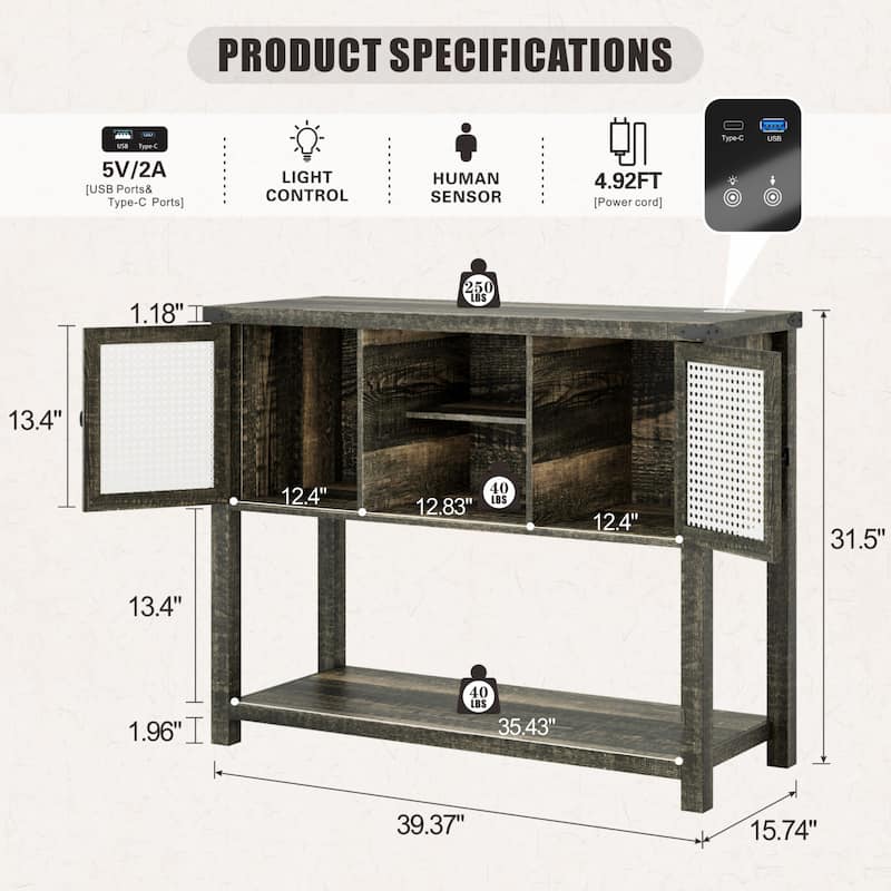 39"Wide Console Table