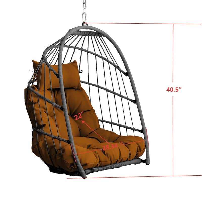 Outdoor Garden Rattan Egg Swing Chair Hanging Chair PE Hanging Chair
