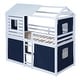 preview thumbnail 12 of 17, Modren Twin over Twin Size Wood House Bunk Bed With Tent And Spacious Under Bed Space,s
