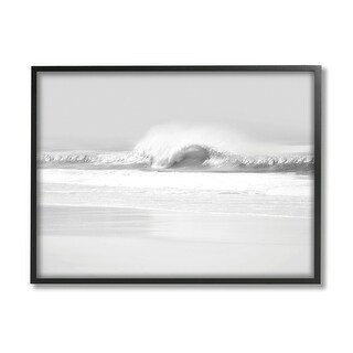 Stupell Waves Crashing onto Beach Black and White Framed Wall Art - Bed ...