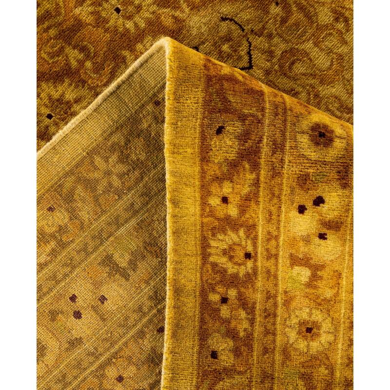 Overdyed One-of-a-Kind Hand-Knotted Area Rug - Yellow - 8' 1" x 10' 5"